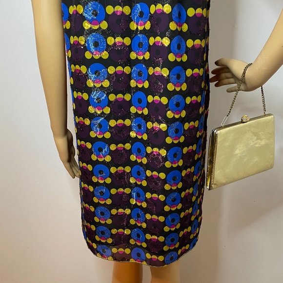 Anna Sui mod metallic graphic print shift dress! - Picture 10 of 12